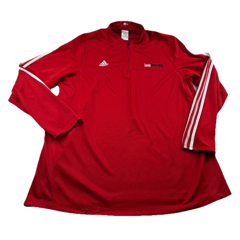 Adidas Climacool 1/4 Zip Pullover Lewis University Men's Size 2XL Red